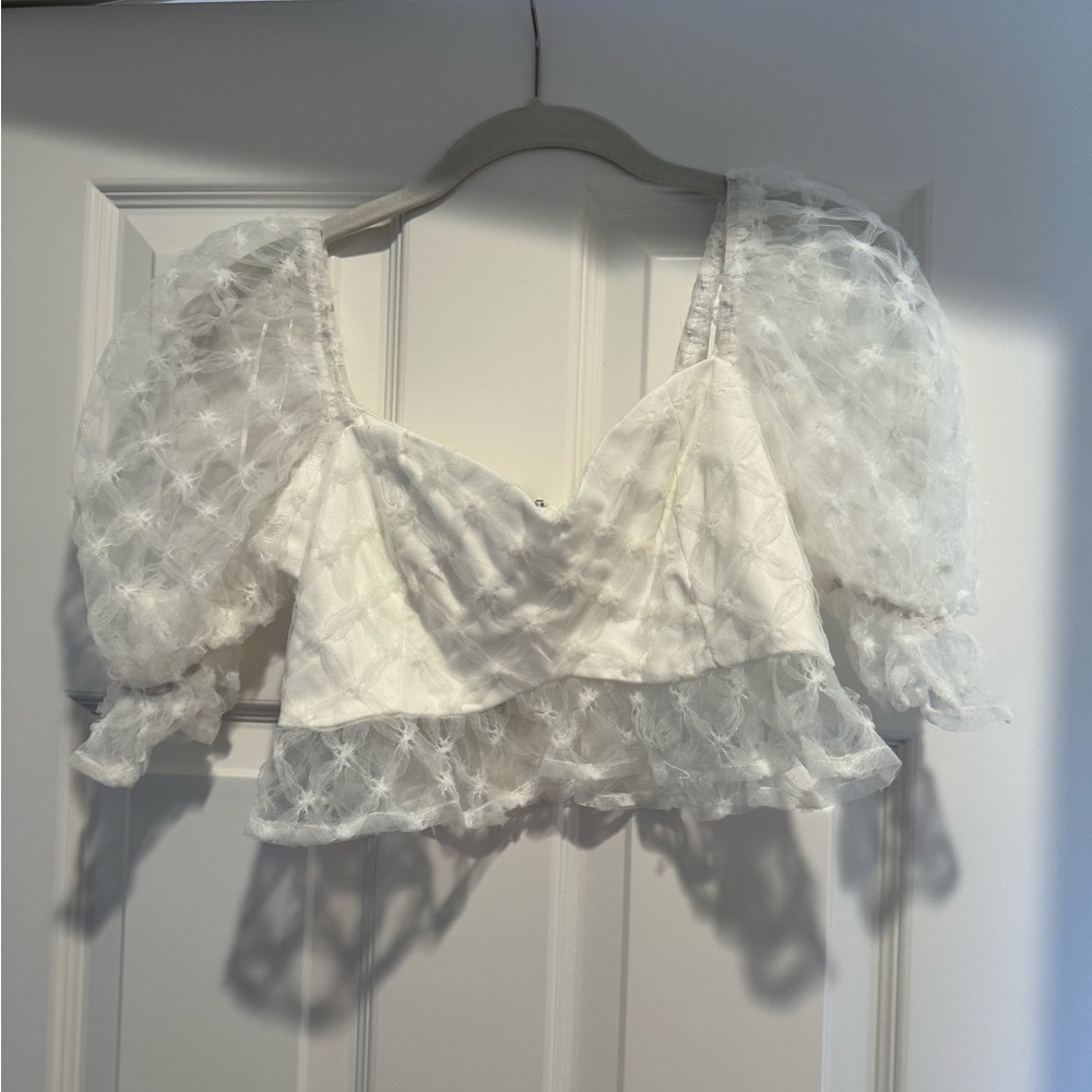 White Vestique crop top